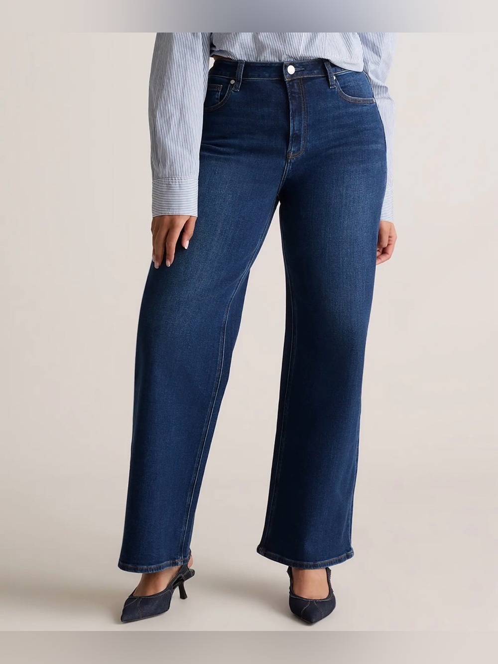 QUINCE Bella Stretch Wide Leg Jeans 31/32